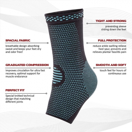 Knitted ankle pads with silicone support, straps available